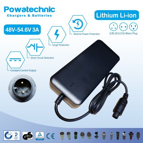 12V 54.6V 2A Li-Ion Car Charger for 48V Specialized SL ebike Battery - PCL12-4802043
