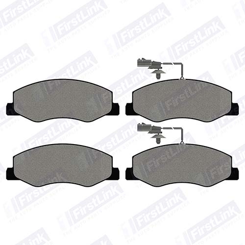 Complete Front And Rear Brake Pad Set For Your Renault Master Mk4 2.3 DCi (front-wheel Drive). E-approved, Includes 8 Pads And Wear Sensors. Made In UK.