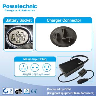 42V 4A 3 pin Li-Ion Charger for 36V Bosch battery - PCL3604026