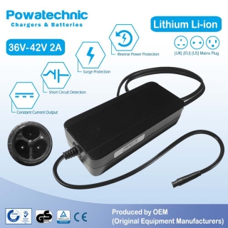 42V 2A (IMP 3-pin) Li-Ion Charger for 36V Bafang Battery - PCL3602033A