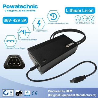 42V 3A TRP 5-pin Li-Ion Charger for 36V Joycube & Phylion Battery - PCL3603019