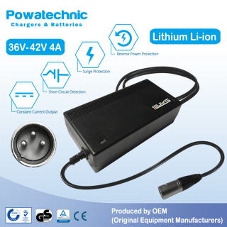 42V 4A XLR 3-pin Charger for Giant E-Bike