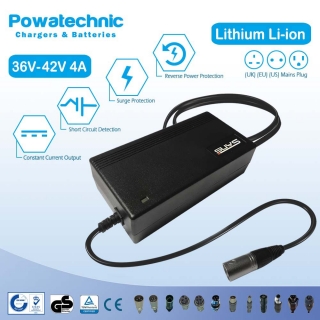 42V 4A Li-Ion Charger for 36V E-Bike, Scooter battery - PCL3604001