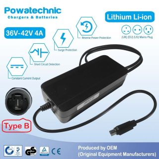 42V 4A 3-pin Li-Ion Charger for 36V Yamaha Simplo In-tube Battery - PCL3604021B