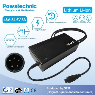PCL4803016 - 54.6V 3A SV 5-pin Li-Ion Charger for 48V Joycube & Phylion Battery